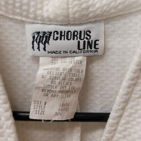 Chorus Line White Cap Sleeve Vintage Blazer Size 5/6 Wome's Button Down - Picture 2 of 4